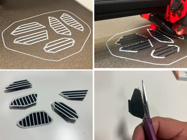 Printing and trimming segments